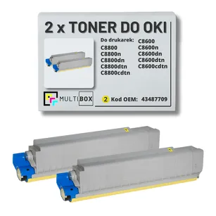 Toner do OKI C8600 C8800 43487709 2-pak yellow zamiennik Multibox