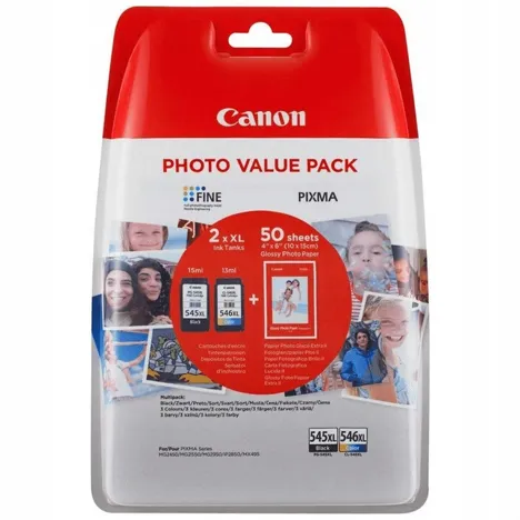 Canon oryginalny tusz PG545XL + CL546XL + 50 x papier 8286B006 black + color 2-pak
