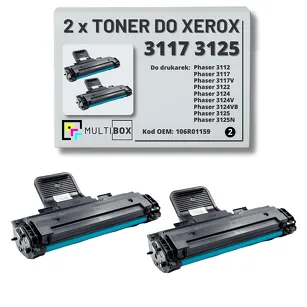 2-PAK Multibox Toner do XEROX 3117 3125 106R01159 3K zamiennik