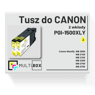 2-PAK Multibox Tusz do CANON PGI1500XLY yellow zamiennik