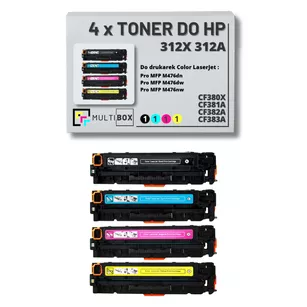 Toner do HP 312X 312A 4-pak CMYK CF380X CF381A CF382A CF383A zamiennik Multibox