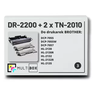 2x Toner do BROTHER TN2010 + 1x Bęben DR2200 3-pak Multibox zamiennik