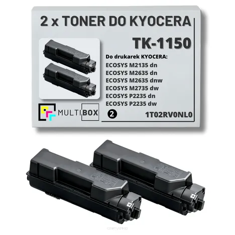 2-PAK Multibox Toner do KYOCERA TK1150 1T02RV0NL0 ECOSYS M2135 M2635 M2735 ECOSYS P2235 2x8.0K zamiennik