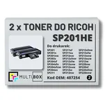 2-PAK Multibox Toner do RICOH SP201HE 407254 Zamiennik - 2