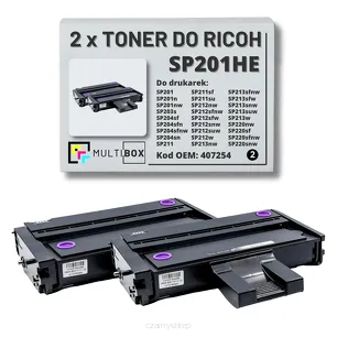 2-pak Toner do RICOH SP201HE 407254 Zamiennik Multibox