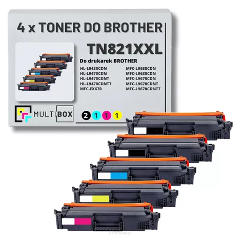 5-PAK Multibox Toner do BROTHER TN821XXL CMYK zamiennik