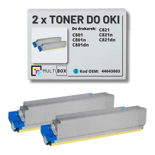 Toner do OKI C801 C821 44643003 2-pak cyan zamiennik Multibox