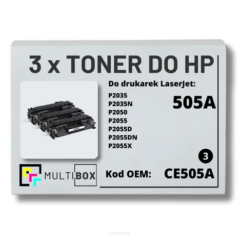3-PAK Multibox Toner do HP CE505A 05A P2035 P2055 Zamiennik