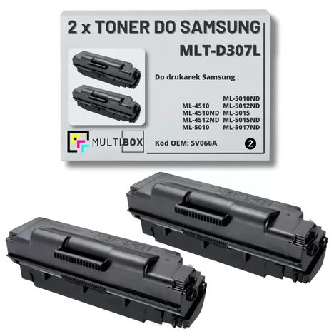 2-pak Toner do SAMSUNG ML4510 ML5010 MLT-D307L SV066A 15K Multibox Zamiennik