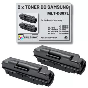 2-pak Toner do SAMSUNG ML4510 ML5010 MLTD307L SV066A 15K Multibox Zamiennik