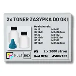 2-PAK Multibox Tonery zasypki do OKI B412 B432 B512 MB472 MB492 MB562 45807102 2x3,0K - 2