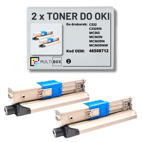 Toner do OKI C332 MC363 46508712 2-pak XL black zamiennik Multibox