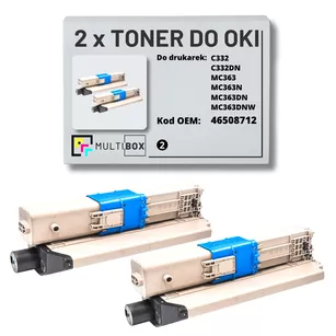 Toner do OKI C332 MC363 46508712 2-pak XL black zamiennik Multibox