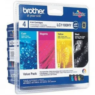 BROTHER tusz LC-1100HYVALBP oryginalny 4-pak CMYK 900 + 3x750 stron