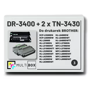 2x Toner do BROTHER TN3430 + 1x Bęben DR3400 3-pak Multibox zamiennik