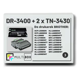3-PAK Multibox 2x Toner + 1x Bęben do BROTHER TN3430 DR3400 zamiennik