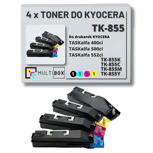 EOL 4-pak Toner do KYOCERA TK855 TASKALFA 400CI 500CI 552CI 25,0K/3x18,0K Multibox zamiennik