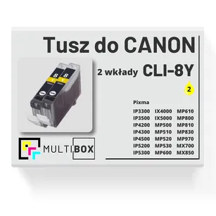 2-PAK Multibox Tusz do CANON CLI8Y 0623B001 yellow zamiennik