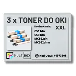 3-PAK Multibox Toner do OKI C511 MC562 44973508 XXL black zamiennik - 2