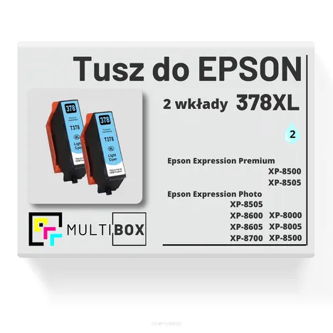 2-PAK Multibox Tusz do EPSON 378XL T3795 C13T37954010 light cyan zamiennik