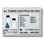 2-PAK Multibox Tonery zasypki do OKI B411 B431 MB461 MB471 MB491 MB491 44574702 2x3,0K - 2