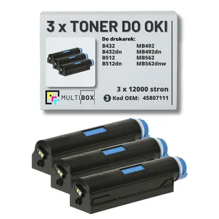 Toner do OKI B432 B512 MB492 MB562 45807111 3- pak zamiennik Multibox