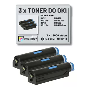 Toner do OKI B432 B512 MB492 MB562 45807111 3 pak zamiennik Multibox