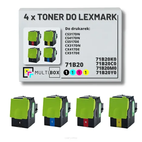 4-PAK Multibox Toner do LEXMARK CS317 CX317 71B20 CMYK 3.0K/3x2.3K zamiennik
