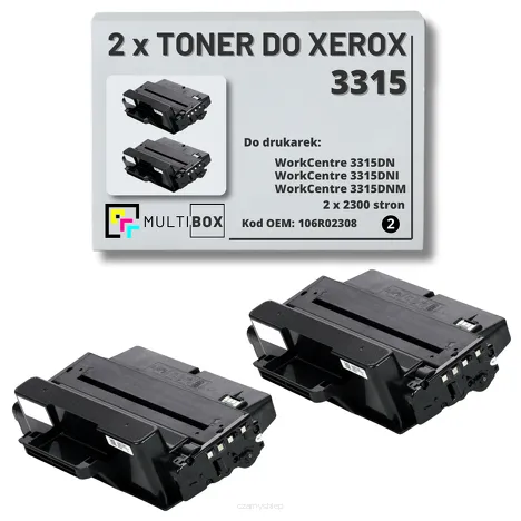 2-PAK Multibox Toner do XEROX 3315 106R02308 2.3K zamiennik