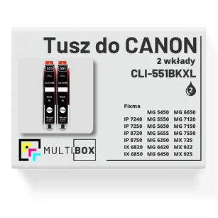 2-PAK Multibox Tusz do CANON CLI551BKXL black zamiennik