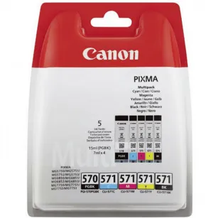 Canon Tusz PGI570 + CLI571 0372C004 oryginalny pigment black / black / cyan / magenta / yellow 5-pak