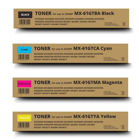 4 X Toner do Sharp MX-60GTBA (MX-61GTBA) MX-60GTCA (MX-61GTCA) MX-60GTMA (MX-61GTMA) MX-60GTYA (MX-61GTYA) CMYK zamiennik