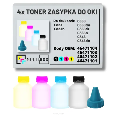 4-PAK Multibox Tonery zasypki do OKI C823 C833 C843 4x7,0K