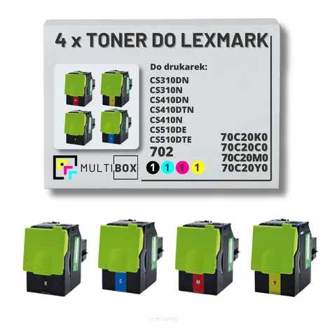 4-PAK Multibox Toner do LEXMARK CS310 CS410 CS510 702 CMYK 4x1.0K zamiennik