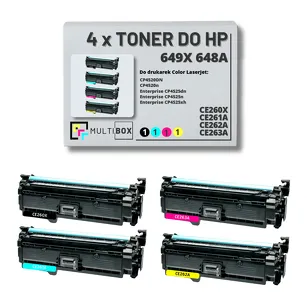 4-PAK Multibox Toner do HP 649X 648A CMYK CE260X CE261A CE262A CE263A zamiennik