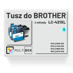 Tusz do BROTHER LC-421XLC 2-pak cyan zamiennik Multibox