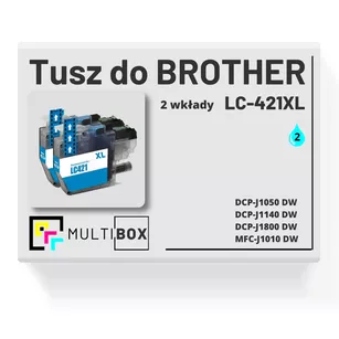 Tusz do BROTHER LC421XLC 2-pak cyan zamiennik Multibox