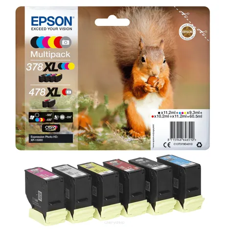 Epson tusz 378XL + 478XL T379D4 C13T379D4010 6-pak oryginalny cyan / magenta / yellow / black / red / grey