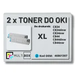 2-PAK Multibox Toner do OKI C834 C844 46861307 XL cyan zamiennik - 2