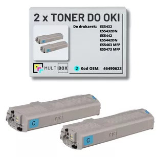 Toner do OKI ES5432 ES5463 46490623 2-pak cyan zamiennik Multibox