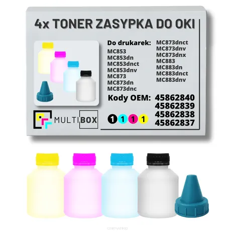 4-PAK Multibox Tonery zasypki do OKI MC853 MC873 MC883 7,0K/3x7,3K