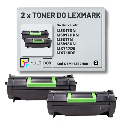 2-PAK Multibox Toner do LEXMARK MX717 MX718 63B2H00 2x25.0K zamiennik