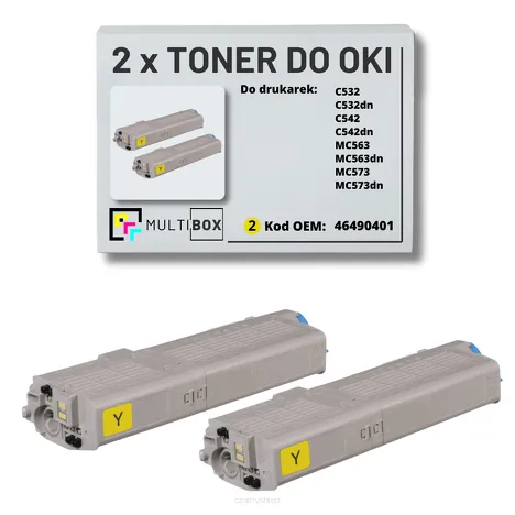 2-PAK Multibox Toner do OKI C532 MC563 46490401 yellow zamiennik