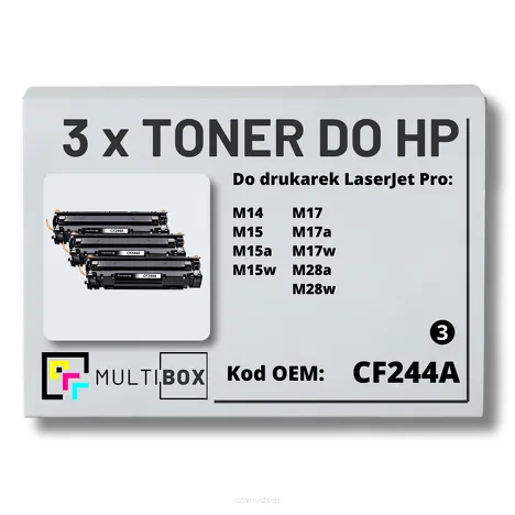 3-PAK Multibox Toner do HP CF244A 44A M14 M15 M17 Zamiennik