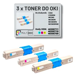 3-PAK Multibox Toner do OKI C332 MC363 XL cyan/magenta/yellow zamiennik