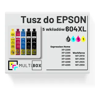 Tusz do EPSON 604XL T10H1 T10H2 T10H3 T10H4 5-pak cyan / magenta / yellow / black zamiennik Multibox