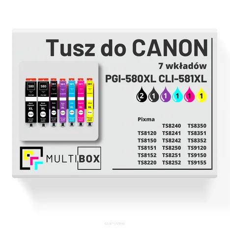 Tusz do CANON PGI-580XL CLI-581XL 7-pak black pigment / black / cyan / magenta / yellow / photo Blue zamiennik Multibox