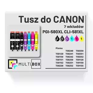 Tusz do CANON PGI580XL CLI581XL 7-pak black pigment / black / cyan / magenta / yellow / photo Blue zamiennik Multibox