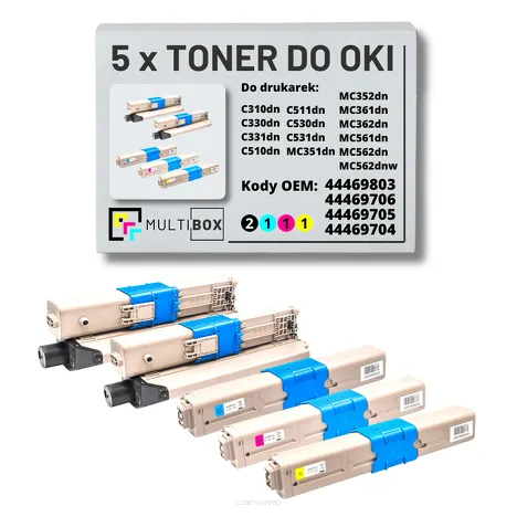 5-PAK Multibox Toner do OKI C310 MC362 MC562 black/cyan/magenta/yellow zamiennik