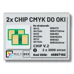 2-PAK Multibox zestaw Chipów V.2 do OKI B412 B432 B512 MB472 MB492 MB562 45807102 2x3,0K - 2